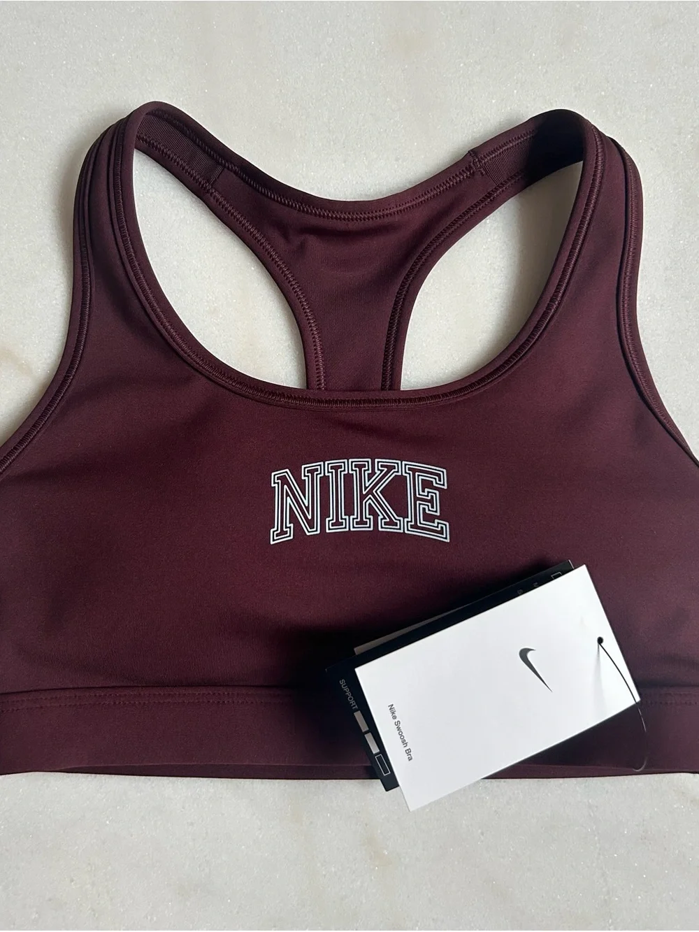 Nike Swoosh Dri-FIT Sports Bra Burgundy XS NWT